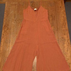 Everly - Adjustable Strap Wide Leg Jumpsuit - Size M - Orange